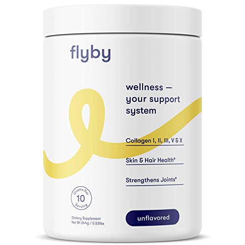 Flyby Multi Collagen Peptides Pills (90 Capsules) – (Type I, II, III, V & X) Hydrolyzed Grass-Fed Keto Protein Vitamin Supplement Supports Hair, Skin, Nails Joints – Grass-Fed, Pure, Non-GMO
