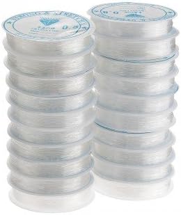 20 Roll White Elastic Rubber Beading Cord Thread String