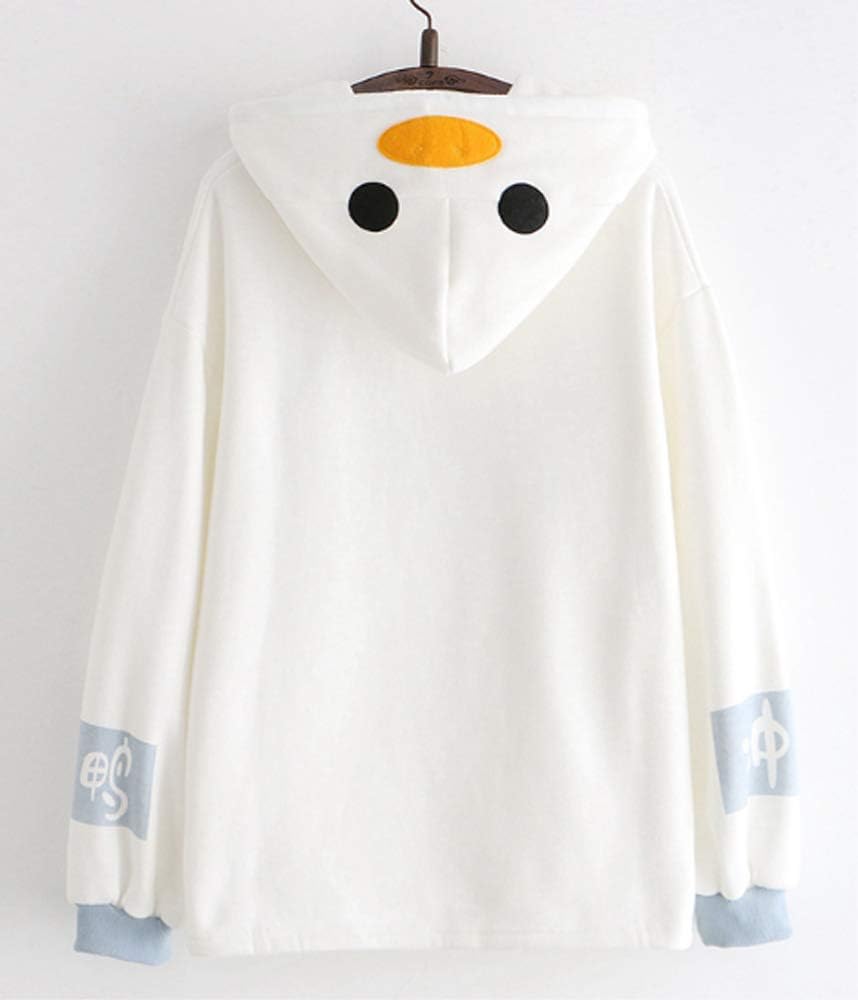 CRB Fashion Womens Kawaii Teens For Teenagers Cartoon Cotton Fleece Hoodie Top Shirt Sweatshirt