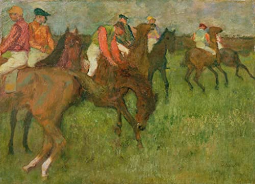 Lienzo de Edgar Degas: Cuadro decorativo de jinetes de 60x90cm para pared de oficina