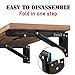 Folding Shelf Brackets，Detachable Folding Bracket，2 Pack Heavy Duty Wall Mounted Folding Brackets， DIY L Detachable Folding Bracket for Workbench Folding Table Hinge (16 Inch)