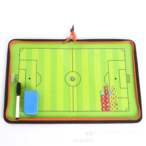 1 Juego de pizarra táctica magnética for entrenadores, plegable, con cremallera, for fútbol, ​​con portapapeles y bolígrafo Para Entrenadores