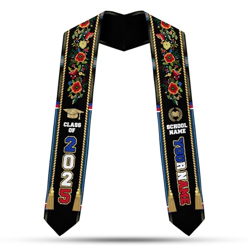 MonkeyVan Philippine Graduation Stole Philippines Graduation Flag Stole Sash Philippine American Flag Graduation Sash Plp12