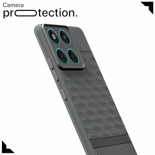 Image of Pikkme Back Cover for Motorola Moto Edge 60 5G / Motorola Moto Edge 60 Fusion 5G Camera Protection 3D Hexa Cube Design Silicone Protective Bumper Case (Grey)