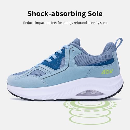 Image of AOV Wide Toe Box Shoes Women Arch Support Walking Shoes for Plantar Fasciitis Orthotic Tennis Sneakers