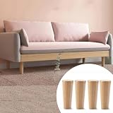Gambe in Legno per Mobile, Set di 4 Gambe Sostitutive con, Dritto, 8cm/3in