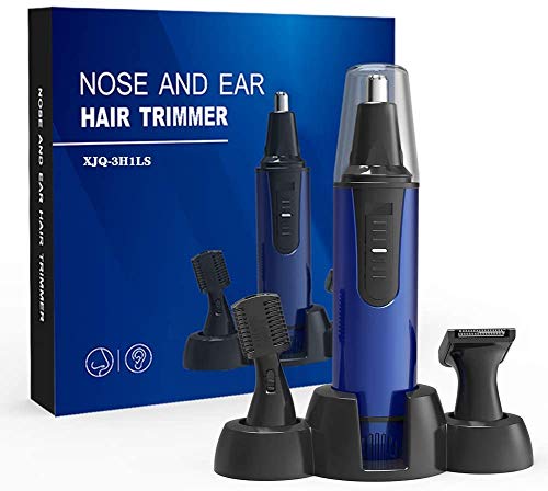 Preisvergleich Produktbild Nasenhaartrimmer Nasenhaarschneider Ohrhaarschneider - Schmerzfreier Nasenhaarentferner für Männer und Frauen, batteriebetrieben, IPX7 wasserdichte Doppelklingen, spezieller praktischer Sockel.