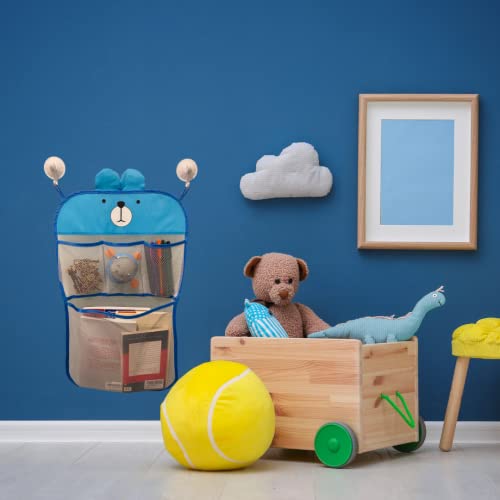 2 X Cute Mesh Bag Toy Organizer/Shower Caddy With 8 Hooks For Toddler/Baby/Kid Bath Toys And For Multi-Use Bedroom/Playroom/Nursery/Daycare Organization (Blue & Blue) #TOP4