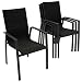 Produktbild DEGAMO Gartenstuhl Stapelsessel FARO, Aluminium anthrazitfarben + Textilgewebe schwarz gepolstert, wetterfest, Outdoor, 4 STCK.