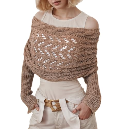 Sweater Scarf with Sleeves for Women Multi-Use...