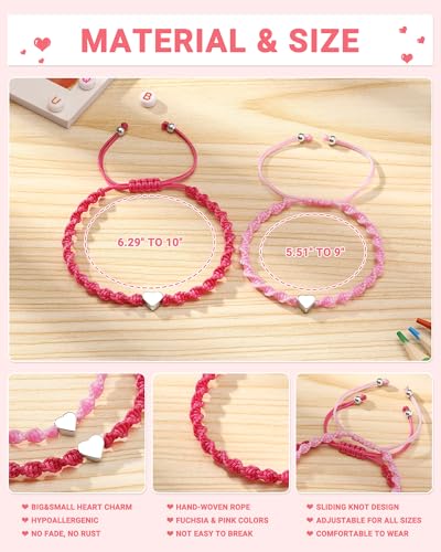 Back to School Stuff Mommy and Me Mother Daughter Matching Heart Bracelets First Day of School Gifts for Girls4