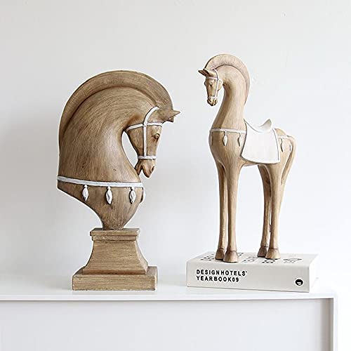 Abstract Paard Beeldhouwkunst Standbeelden, Rustieke Imitatie Oude Rustieke Stijl Woonkamer Decoratieve Ornamenten… - Image 6