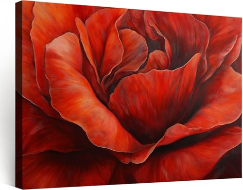 Impression sur toile rose rouge pour habiller un grand mur vide de chambre ou salon
