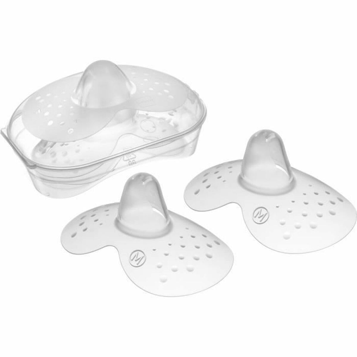MAM Bouts de sein – Lot de 2 bouts de sein en silicone (taille M, 20 mm) – Accessoire spécial allaitement doux comme la peau avec boîte de stérilisation