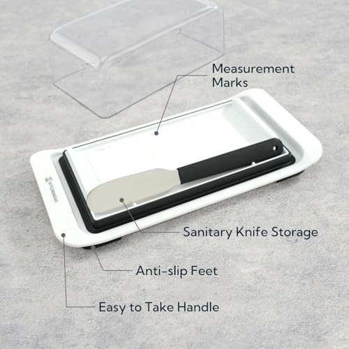 KITCHENDAO Airtight Butter Dish with Lid and Knife Spreader for Countertop and Refrigerator, Keep Butter Fresh, Easy Scoop, Dishwasher Safe, Plastic Butter Keeper Tray for West/ East Coast Butter by KITCHENDAO - Image 4