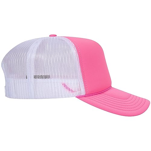 Image of OTTO Polyester Foam Front 5 Panel High Crown Mesh Back Trucker Hats in 97, Bulk, Wholesale