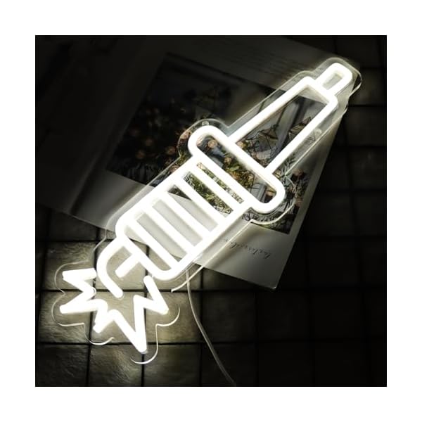 JFLLamp Spark Plugs Neon Signs for Wall Decor Neon Lights for Bedroom Led Business Signs Suitable for Garage Car Stores Christmas Birthday Party 5V Power Adapter, 15.7 * 5.9 Inch(White)