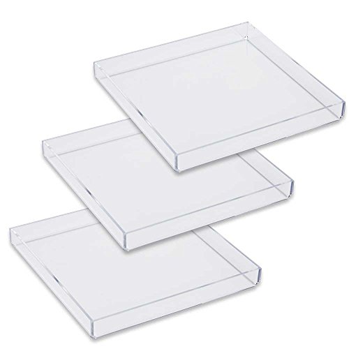 Mirart Clear Acrylic Tray 8 x 8 (3 Pack)