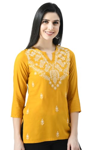 Image of QAZMI Women's Cotton Straight Embroidered Kurti
