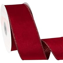 VATIN Luxury Red Velvet Ribbon with Glitter, 2-1/2-Inch x 10 Yards, Ribbons for Crafts, Gift Wrapping, Hair Ornaments
