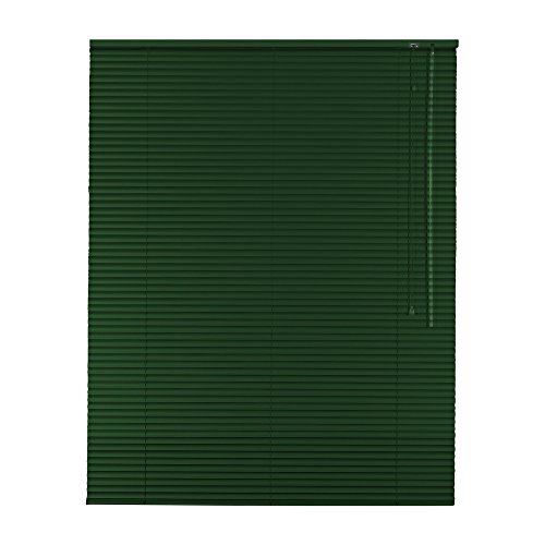 Hochwertige Klemmfix Aluminium Jalousie Rollo Alu Jalousette 70 x 130 cm / 70x130 cm in Farbe grün/dunkelgrün inkl. 2 Stück Klemmträger/Klemmhalter Träger - Bedienseite rechts // Fensterjalousie Klemmjalousie Easy&Fix montiert