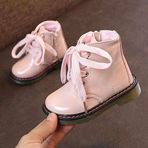 Toddler Girl Lace Up Zipper Waterproof Ankle Leather Boots3