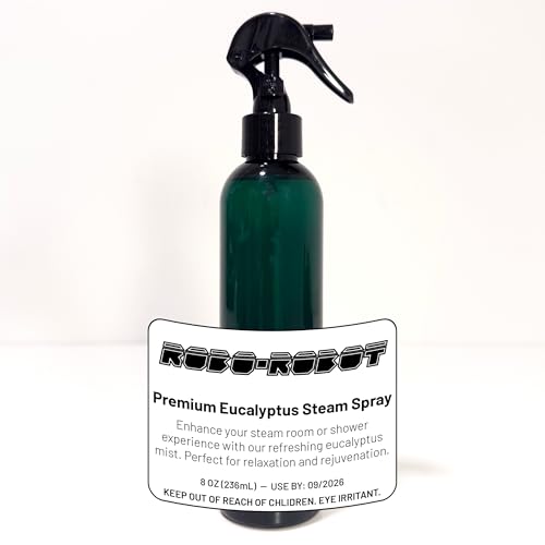 ROBO-ROBOT Eucalyptus Steam Room and Shower Spray, 8oz Premium Essential Oil Mist with Trigger Lock