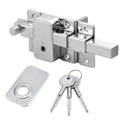 Serrure à clé en croix robuste au design authentique argenté 203 cm