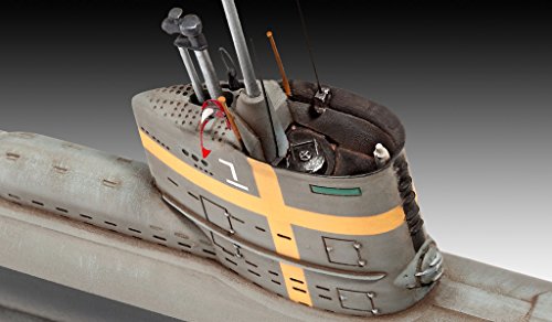 Revell 05140 12 Spielzeug Modellbausatz German Submarine Type XXIII im Maßstab 1:144, Level 4, grau – Bild 6