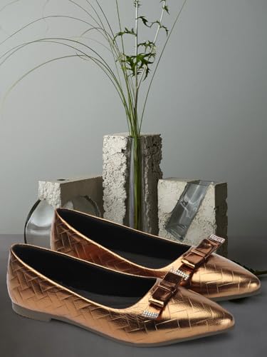 Image of Iconics Women's Slip On Ballerinas Colour-Copper, Size-UK 6