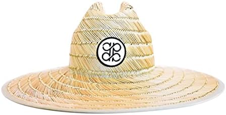 Arctic Barrier Men’S Lifeguard Straw HAT Wide Brim Beach Sun HAT UPF40+ Adjustable Size with Removable Strap Natural