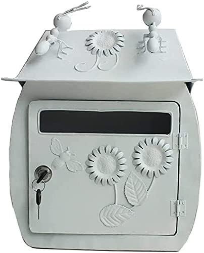 Boîte aux lettres blanche style pastoral JYDQM pour décoration murale de jardin