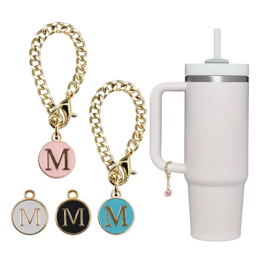 Image of 4PCS Stanley Cup Letter Charms - Name ID Handle Charms for Modern Tumblers, Fits All Water Cup Handles