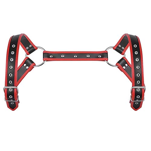 JEWE Men's Harness Leather Criss-Cross Back Body Chest Harness Adjustable Buckles3