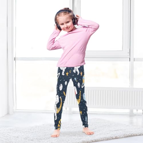Bolaz Toddler Girls Leggings Printed Yoga Pants Leggings Astronaut Dinosaur for Kids4