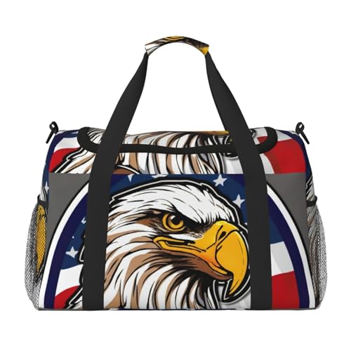 Sac de nuit noir imprimé aigle sac de sport et articles personnels