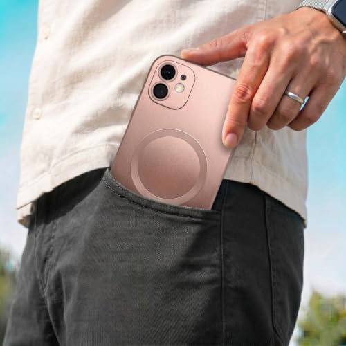 Image of amazon basics Premium Mag-Safe Case for iPhone 11 | Shockproof & Anti-Scratch Cover | Soft Silicone with Wireless Charging | Camera Lens Guard - Rose Gold