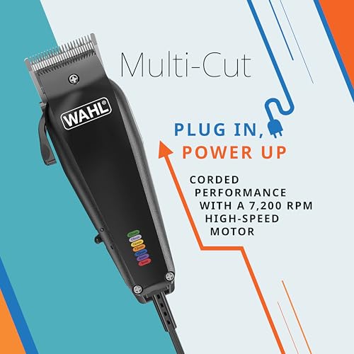 WAHL Multi-Cut, Hundeschermaschine, geräuscharm, mit Kabel, für Haustiere zu Hause, rostbeständig, Schneidsatz aus Stahl mit hohem Karbonanteil, präzisionsgeschliffen, leicht, schwarz