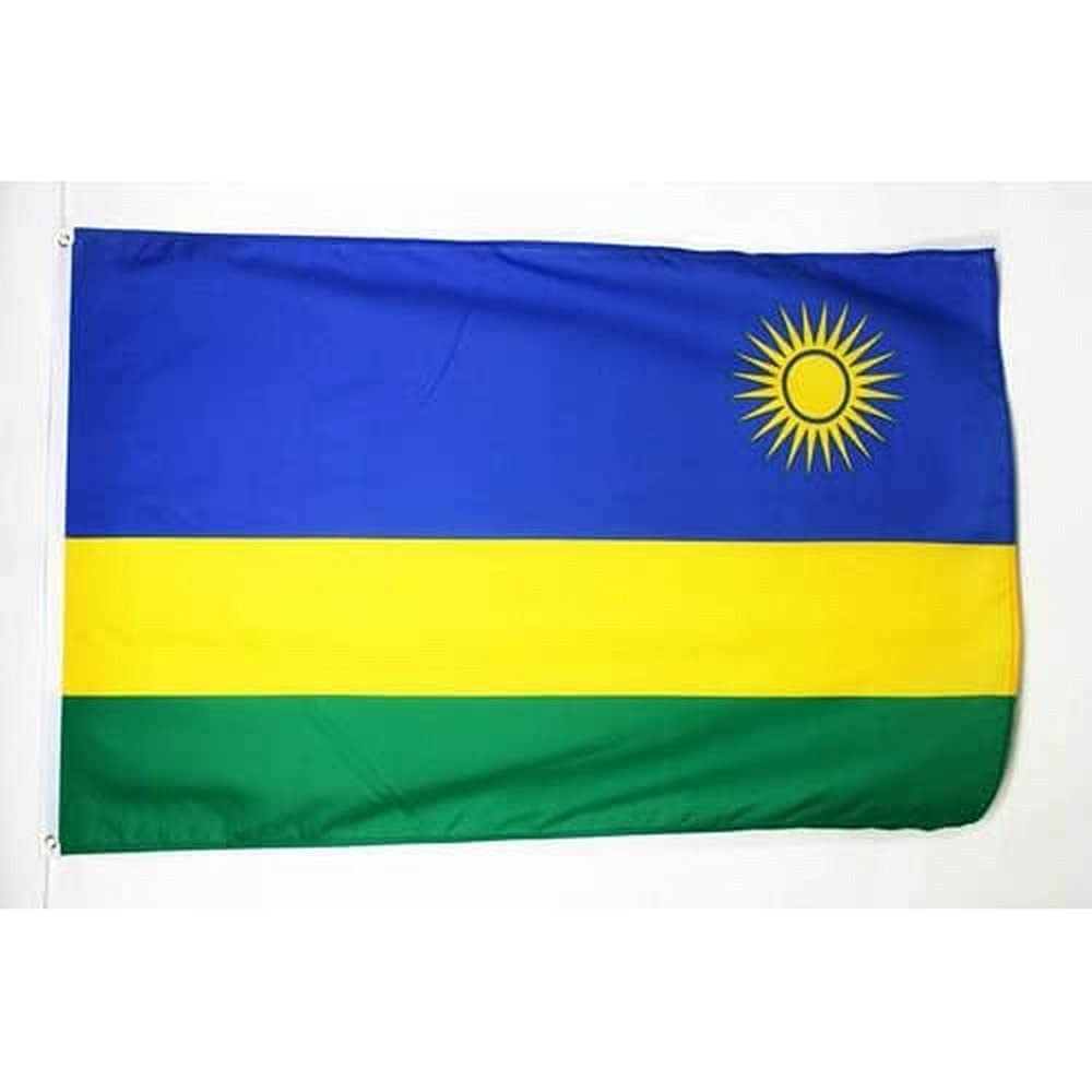 AZ FLAG - Rwanda Flag - 2x3 Ft - 100D Polyester Rwandese Banner with Two Metal Grommets - Fade Resistant - Vivid Colors - 2' x 3' Feet - 90x60 Cm