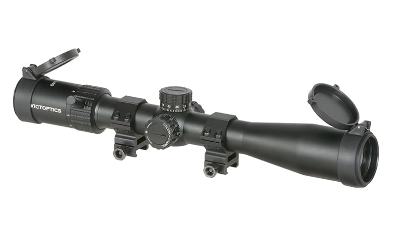 Vict Optics Visor S4 3-12x40 SFP, Retícula MDL, Ajuste 1/10 MIL, Aluminio 6061-T6, Negro. Uso Exclusivo para Airsoft. Anillas para Rail Picatinny de 20 mm