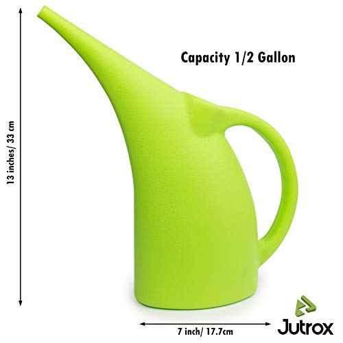 Jutrox Plastic Watering Can, Long Spout Watering Pot For Indoor & Outdoor Plants, 1/2 Gallon (Green) #TOP1