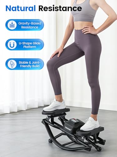 Image of Yagud Rock Stepper for Exercise at Home, Portable Rock Stepper Side to Side with Resitance Bands,Full Body Workout Stepper Exercise Machine Low-Impact Knee-Friendly for Office