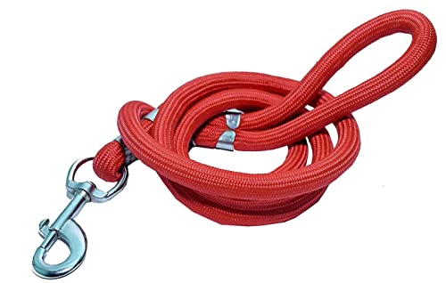 Image of Dog Export Quality Nylon Easy to Control Buckle Everyday Neck Collar Belt and Hand Weaved Durable Training Rope Leash Set (RED)