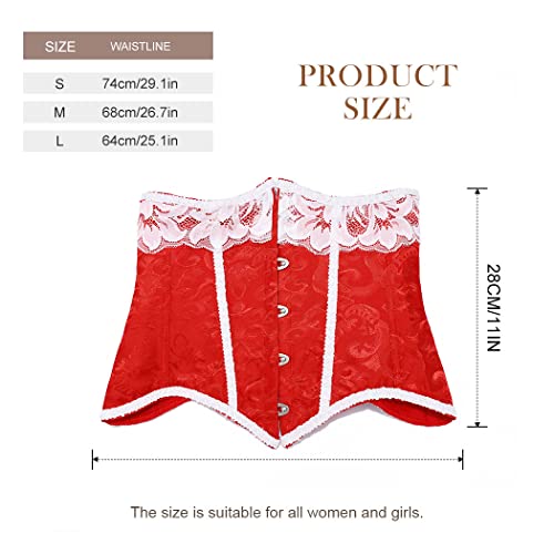 Asooll Red Lace up Belts Bustier Waist Training Underbust Corset Wide Cinch Waist Belt Prom Costume Waist Belts for Women3