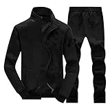Eternali Herren Trainingsanzug Strickjacken Jacke Sporthose 5-teilig Sportanzug Neue Gym Sport Fitness DickenJogginganzug Tracksuit Herbst Zweiteilige Kleidung Sportbekleidung Freizeit Streetwear