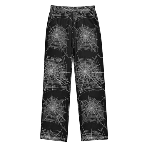 ZZXXB Spider Web Boys Long Pants Soft Trousers Elastic Waist Kids Lounge Bottoms with Pockets S-XL
