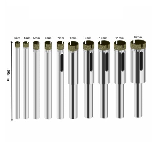Set de 10 brocas para taladro con recubrimiento diamantado 3mm-13mm miniatura 6