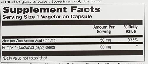 Solaray Zinc Amino Acid Chelate 50 Mg Vcapsules, 100 Count #TOP4