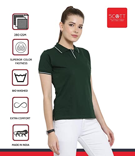 Image of Scott International Women's 100% Pure Organic Cotton Polo Regular Fit T-Shirt
