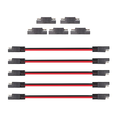 Image of TMH SAE Extension Cable 18 AWG - 3FT SAE to SAE Quick Disconnect Wire Harness SAE Connector Solar Panel Extension Cable for Motor Automotive RV Battery (5 PCS)
